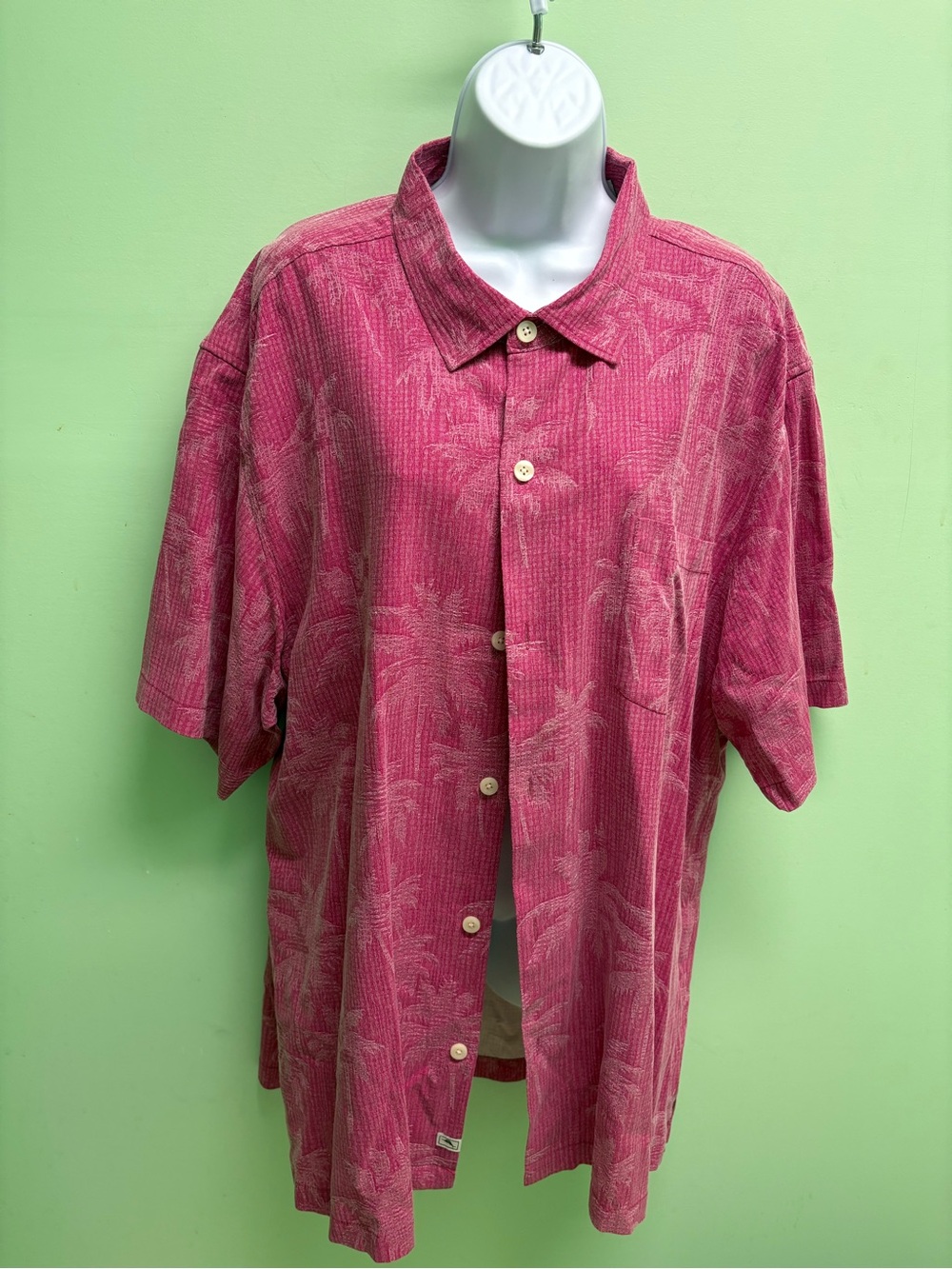 Tropical Button-Up Shirt in Dusty Rose #P190